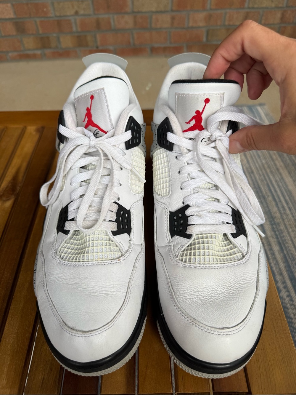 Nike Jordan 4 White/Black size 14 wet cement